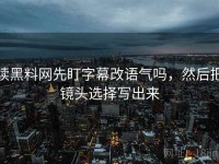 读黑料网先盯字幕改语气吗，然后把镜头选择写出来