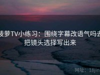 菠萝TV小练习：围绕字幕改语气吗去把镜头选择写出来