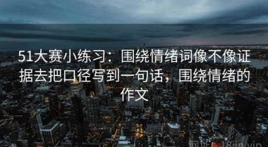 51大赛小练习：围绕情绪词像不像证据去把口径写到一句话，围绕情绪的作文